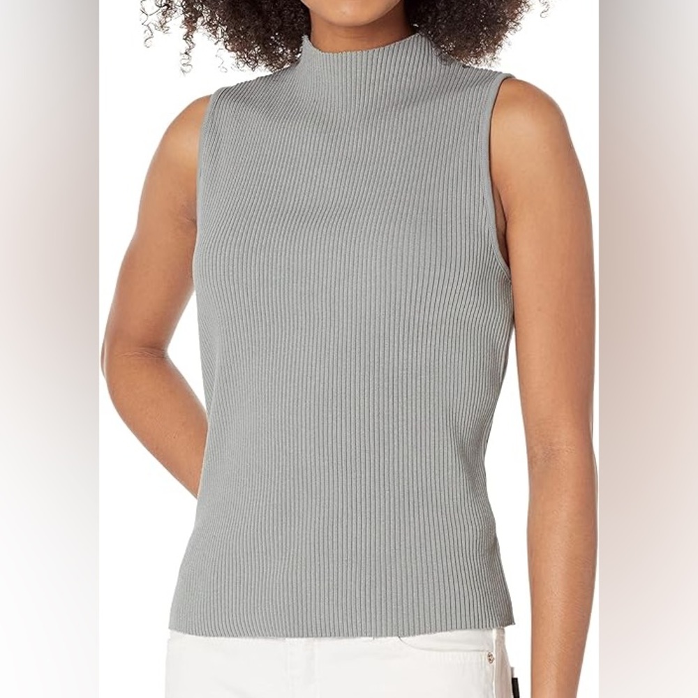 Vince Sleeveless Knit Mock Neck Top